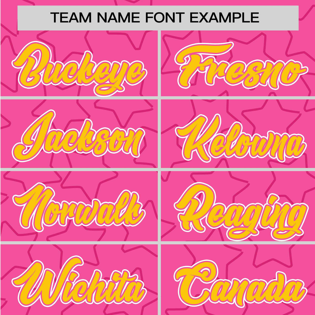 Custom Star Pink Yellow Baseball Jersey Button Down Shirt Personalized for Adults/Youth