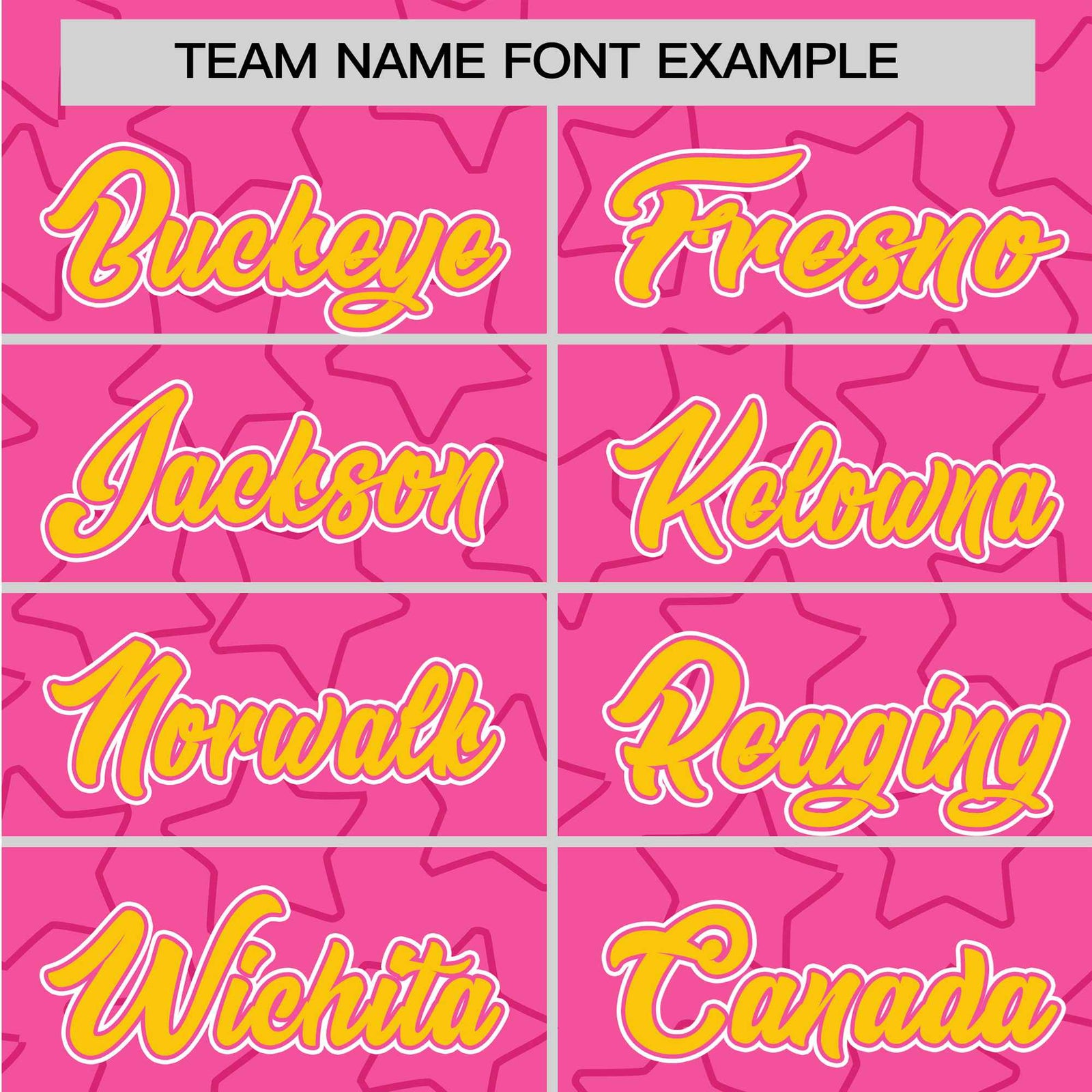 Custom Star Pink Yellow Baseball Jersey Button Down Shirt Personalized for Adults/Youth