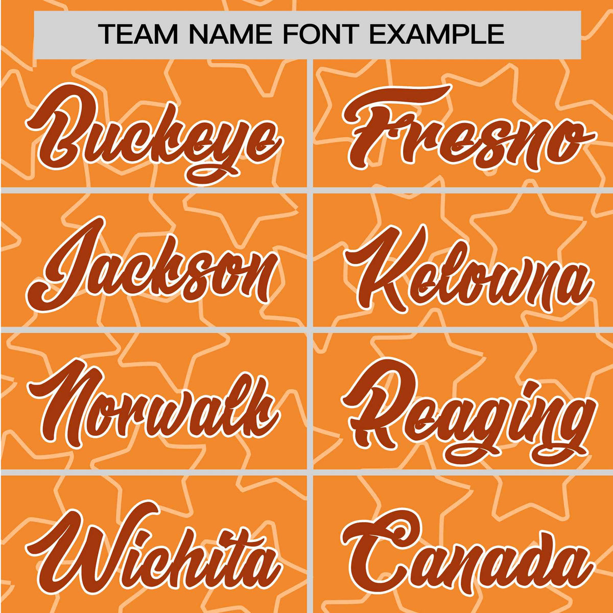 Custom Star Orange Red Baseball Jersey Button Down Shirt Personalized for Adults/Youth