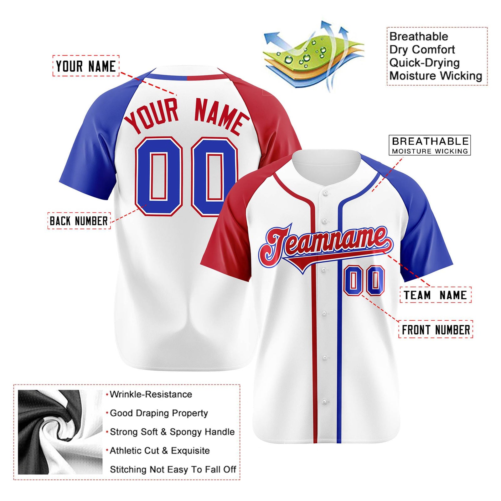 Custom White Burgundy Blue Authentic Baseball Jersey