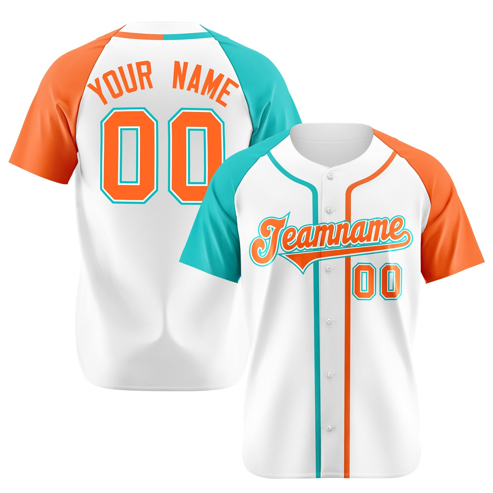 Custom White Bright Green Orange Authentic Baseball Jersey