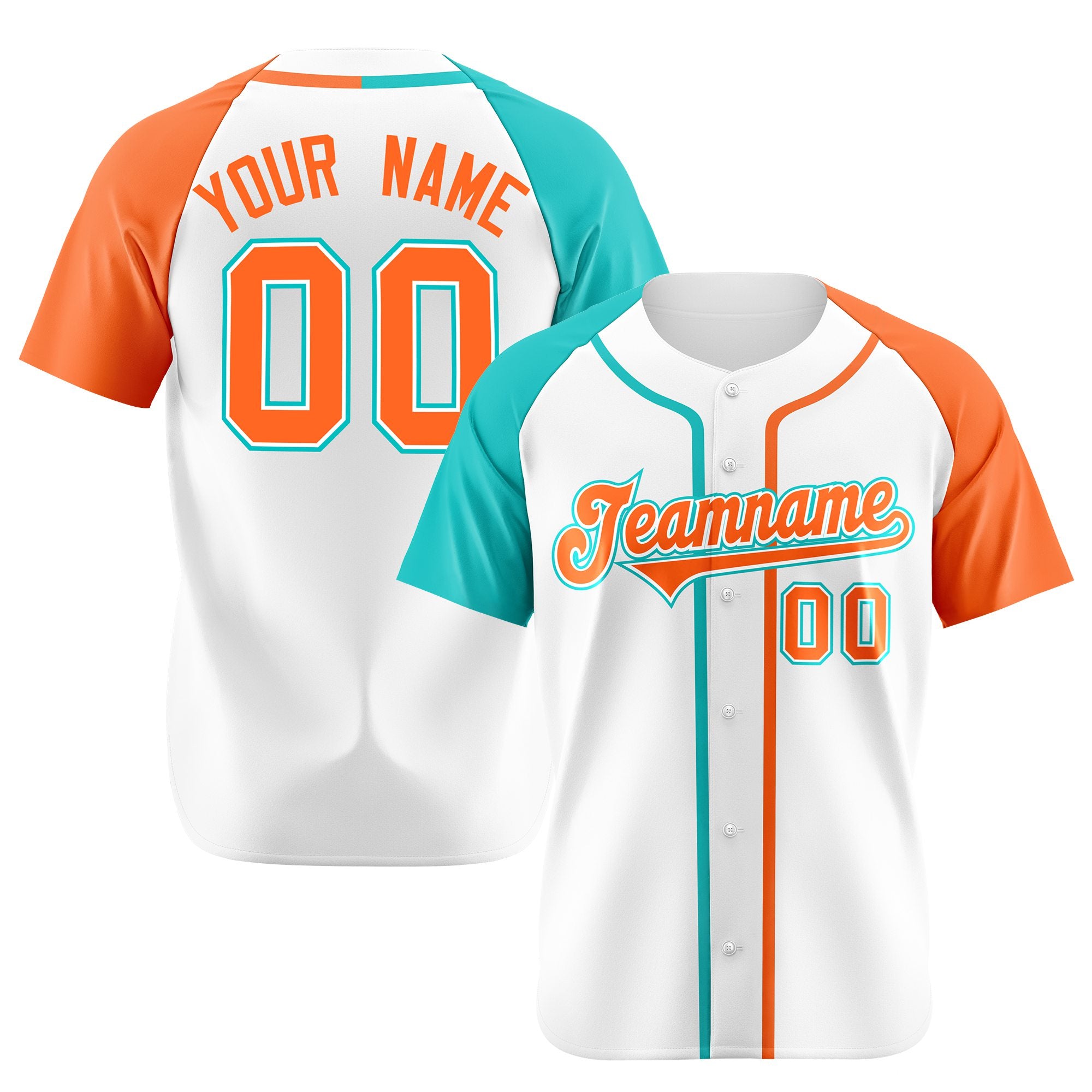 Custom White Bright Green Orange Authentic Baseball Jersey