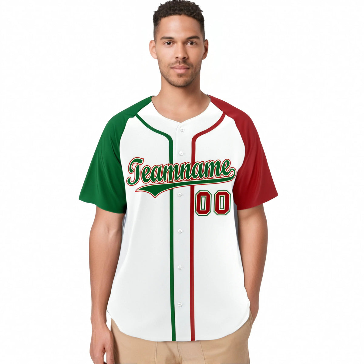 Custom White Kelly Green Red Authentic Baseball Jersey