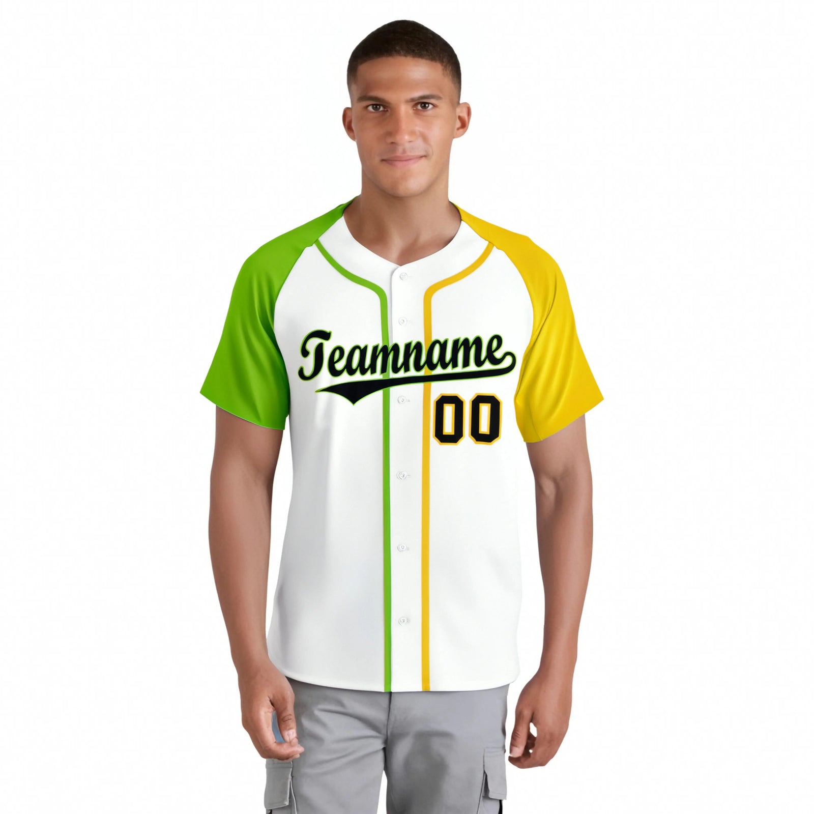 Custom White Neon Green Yellow Authentic Baseball Jersey