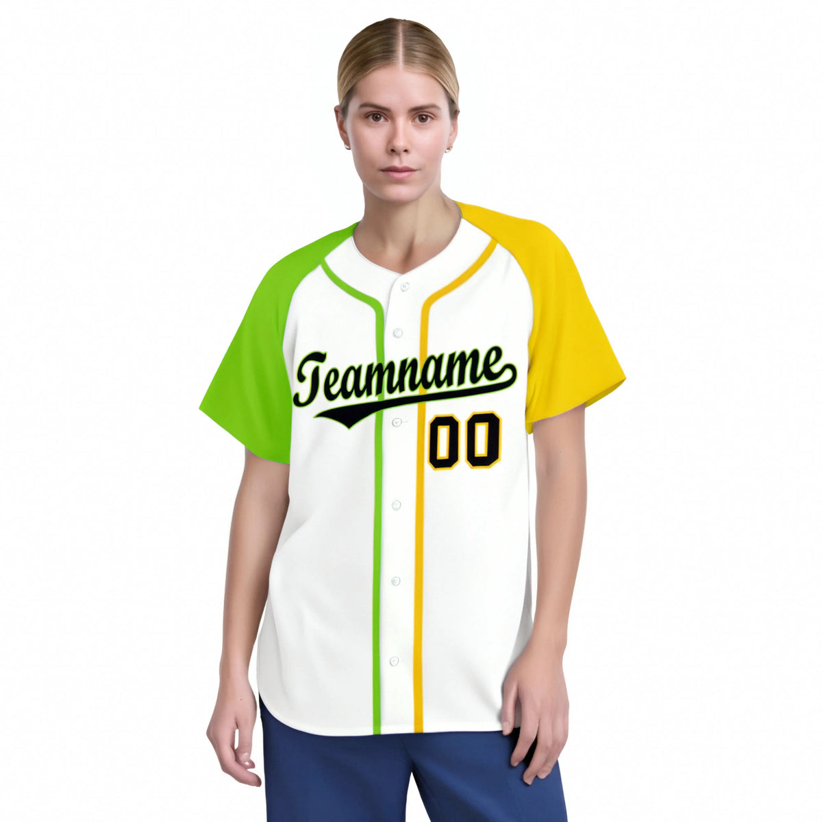 Custom White Neon Green Yellow Authentic Baseball Jersey