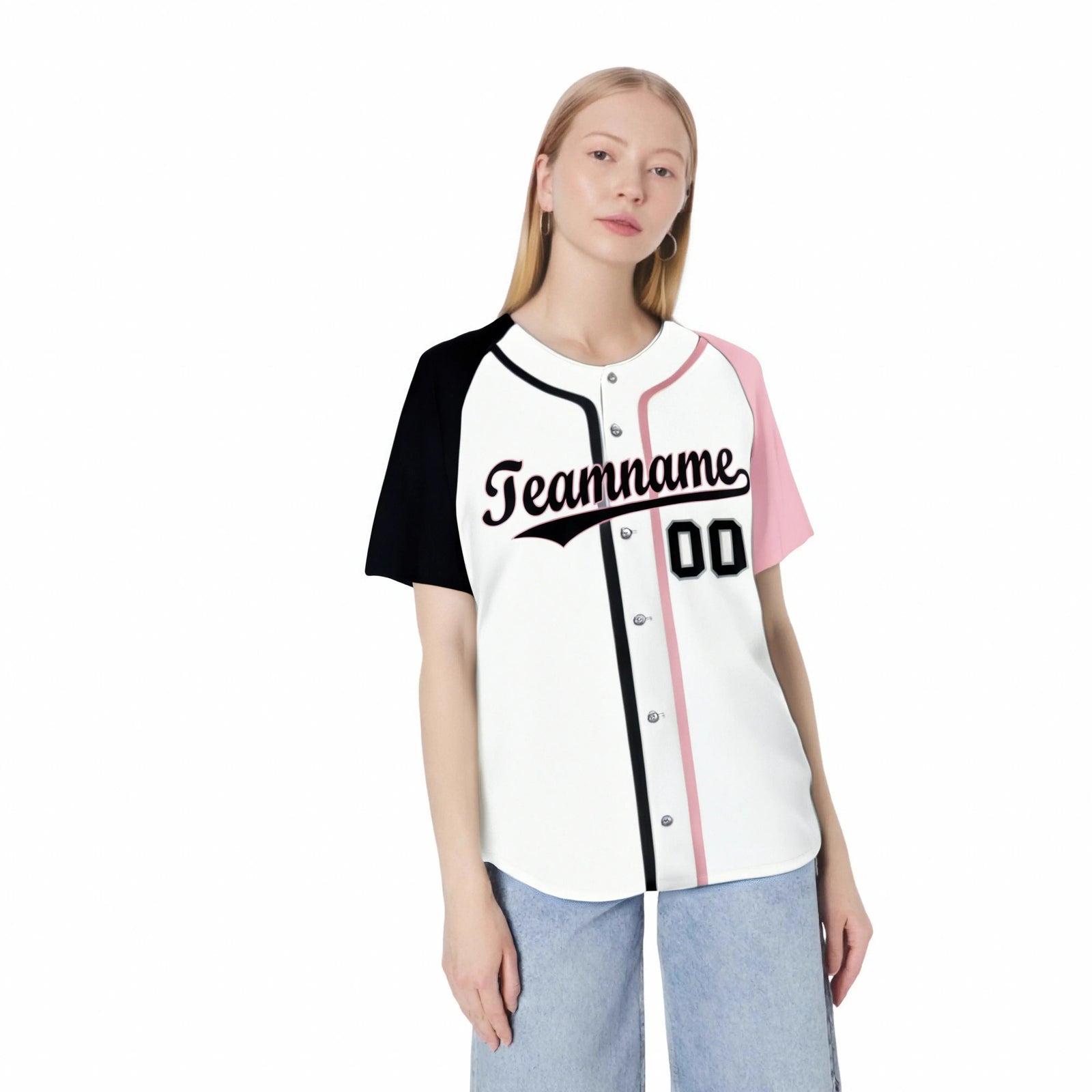 Custom White Gray Pink Authentic Baseball Jersey