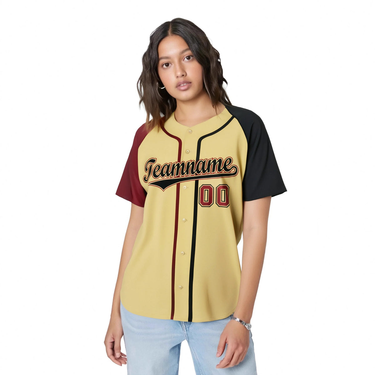 Custom Khaki Crimson Black Authentic Baseball Jersey