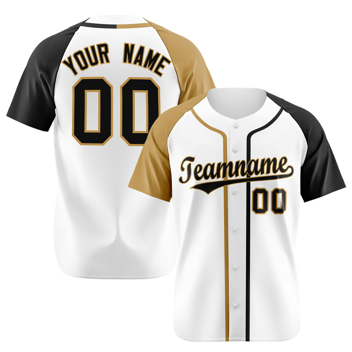 Custom White Old Gold Black Authentic Baseball Jersey