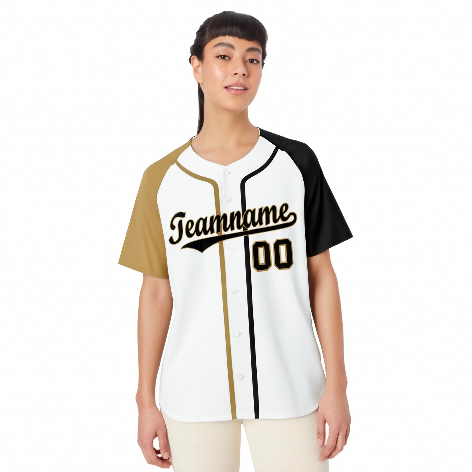 Custom White Old Gold Black Authentic Baseball Jersey