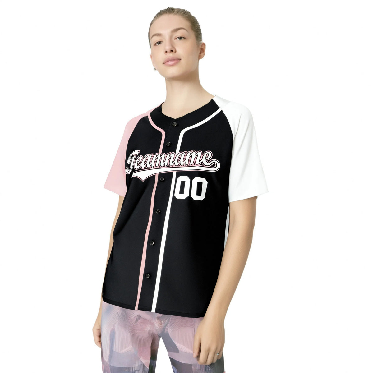 Custom Black Pink White Authentic Baseball Jersey