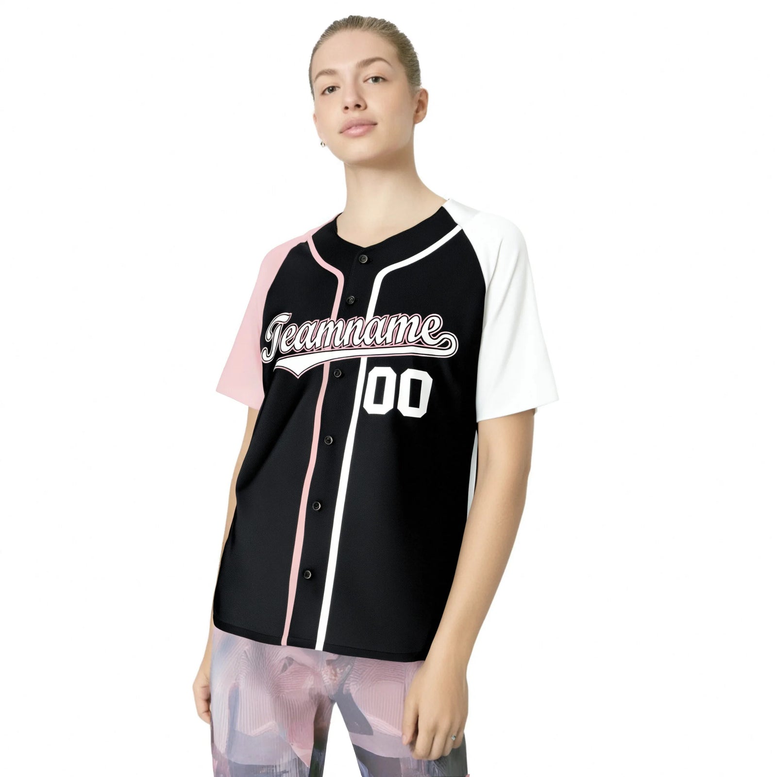 Custom Black Pink White Authentic Baseball Jersey