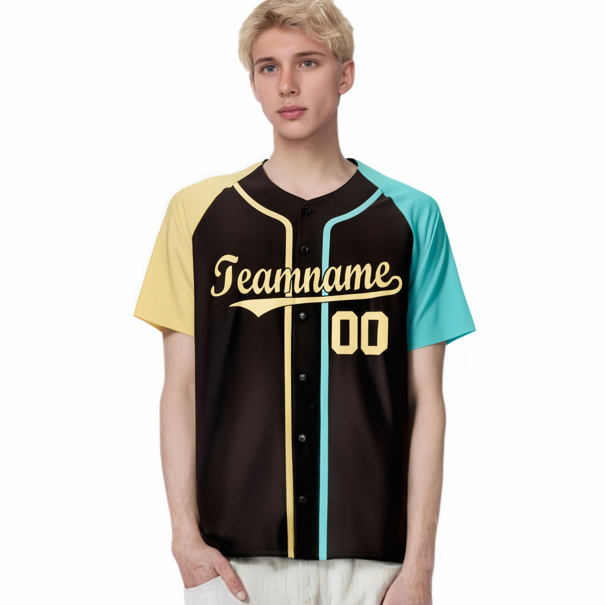 Custom Brown Bright Green Khaki Authentic Baseball Jersey