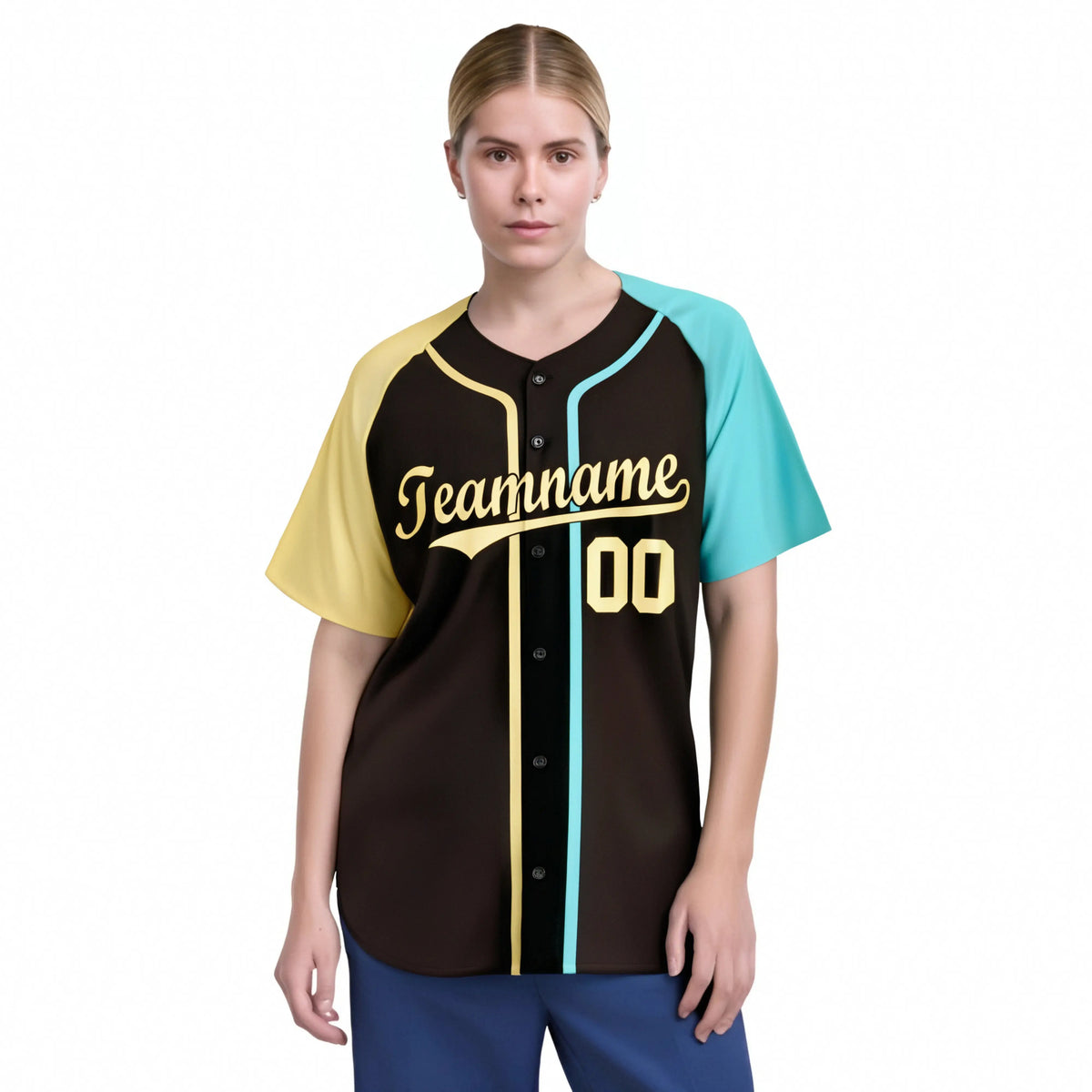 Custom Brown Bright Green Khaki Authentic Baseball Jersey