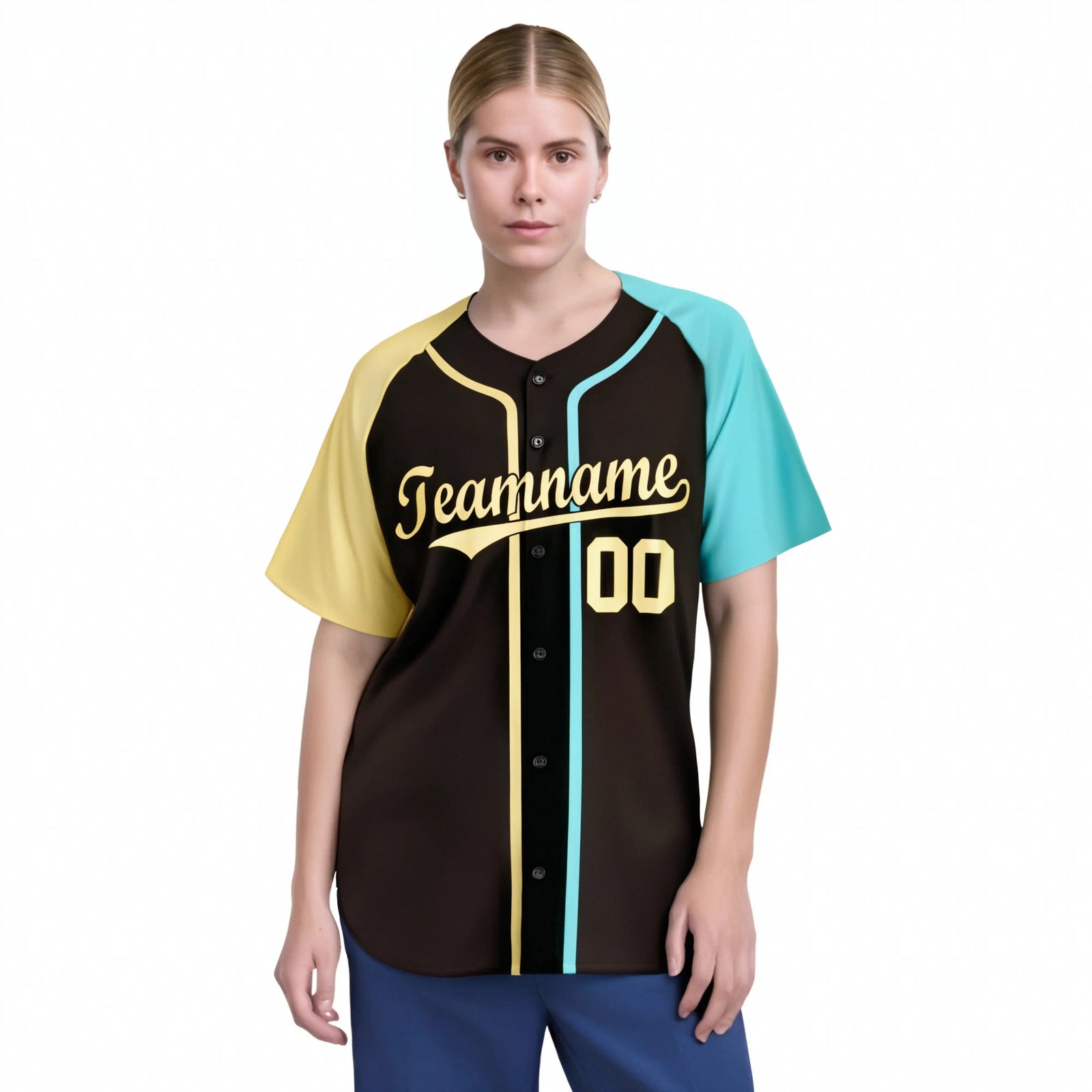 Custom Brown Bright Green Khaki Authentic Baseball Jersey