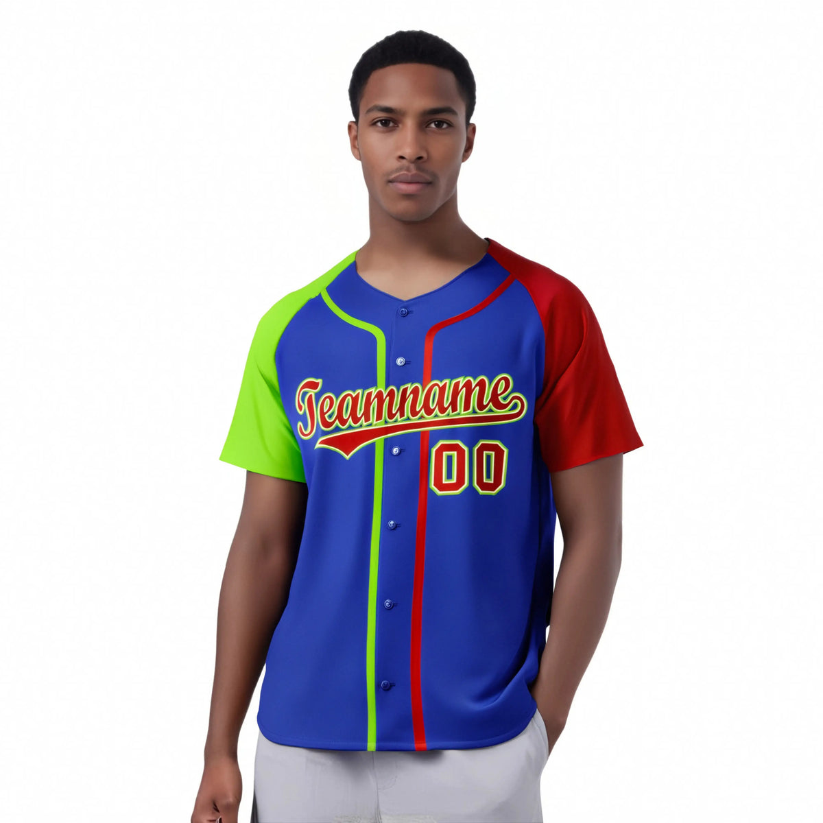 Custom Purple Neon Green Red Authentic Baseball Jersey