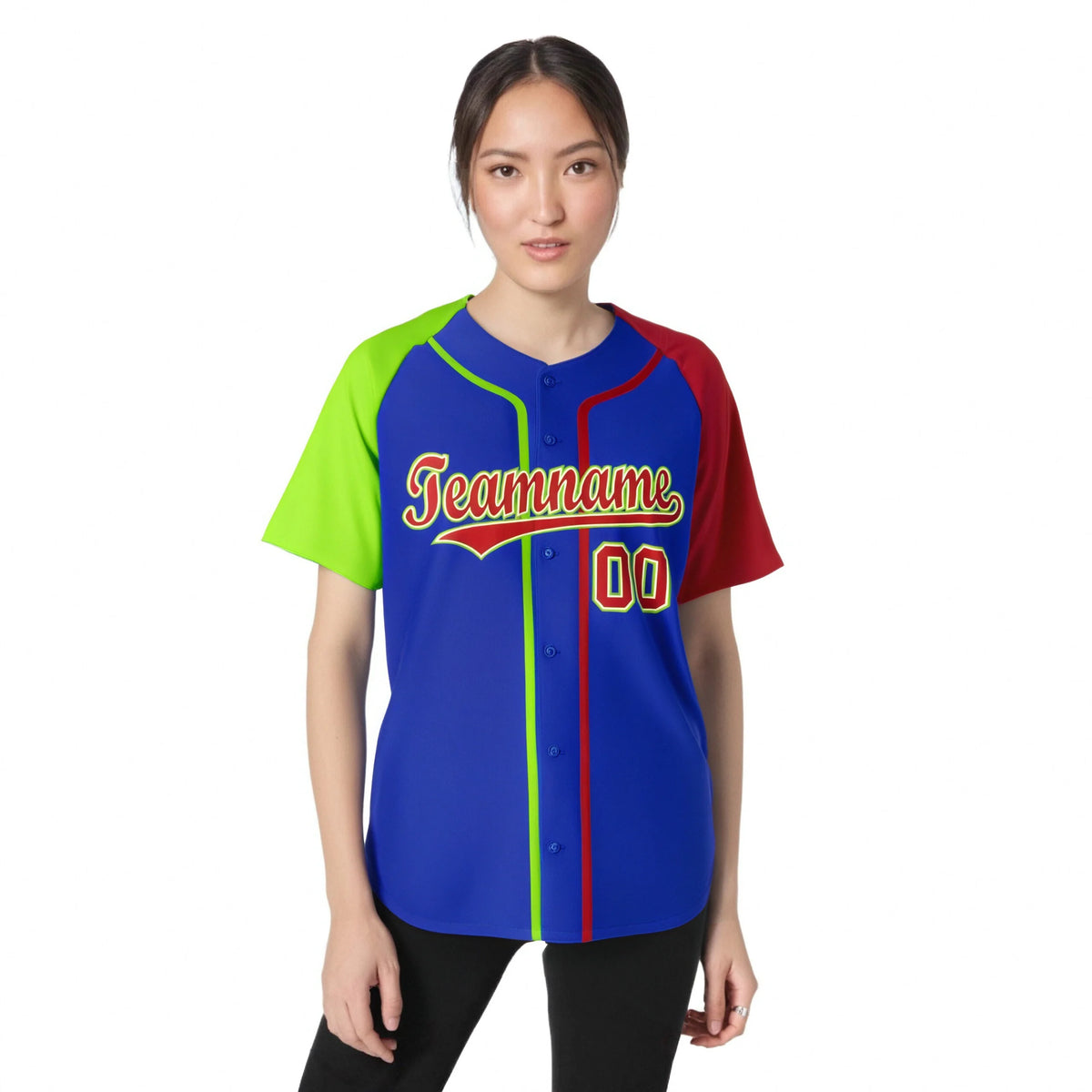 Custom Purple Neon Green Red Authentic Baseball Jersey
