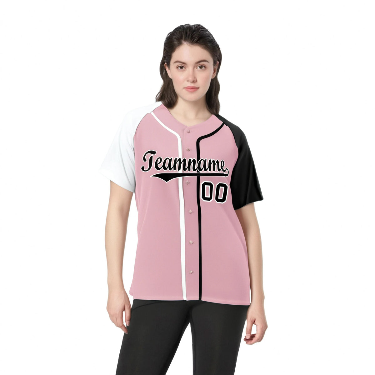 Custom Pink White Black Authentic Baseball Jersey