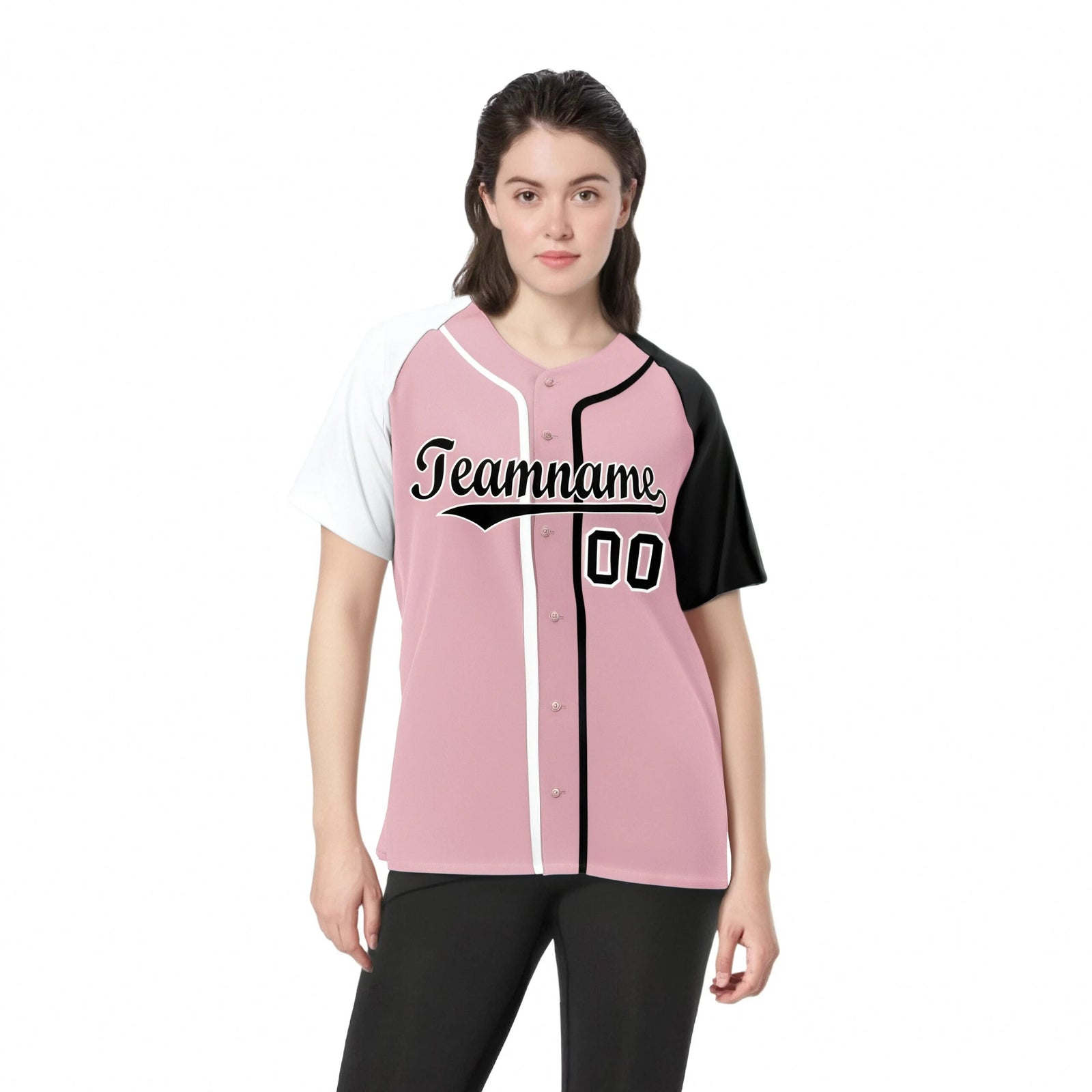 Custom Pink White Black Authentic Baseball Jersey