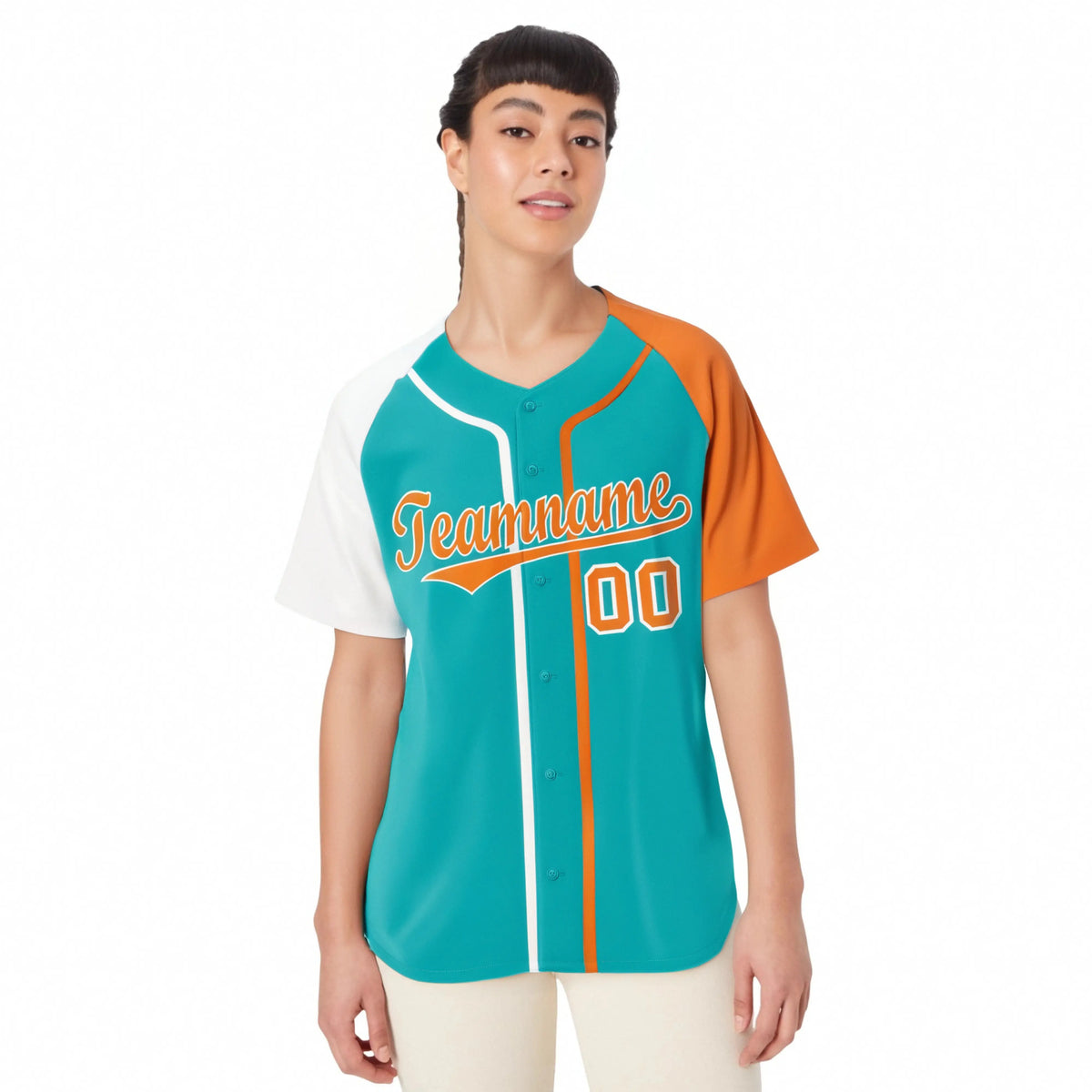Custom Bright Green White Orange Authentic Baseball Jersey