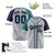 Custom Gray Aqua Green Navy Authentic Baseball Jersey