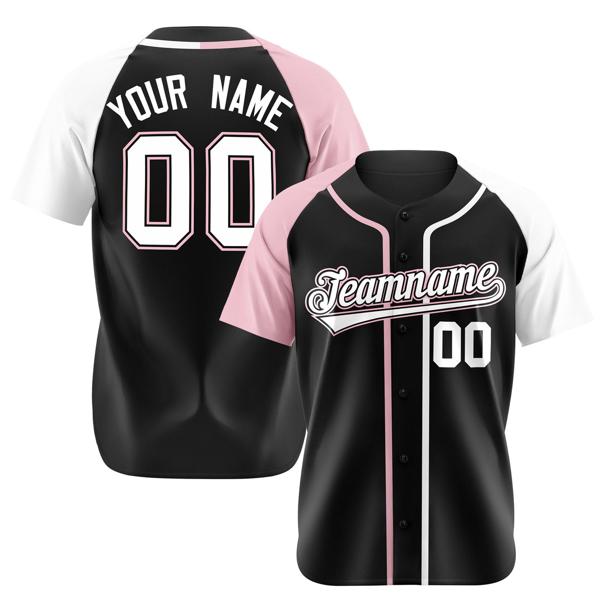 Custom Black Pink White Authentic Baseball Jersey