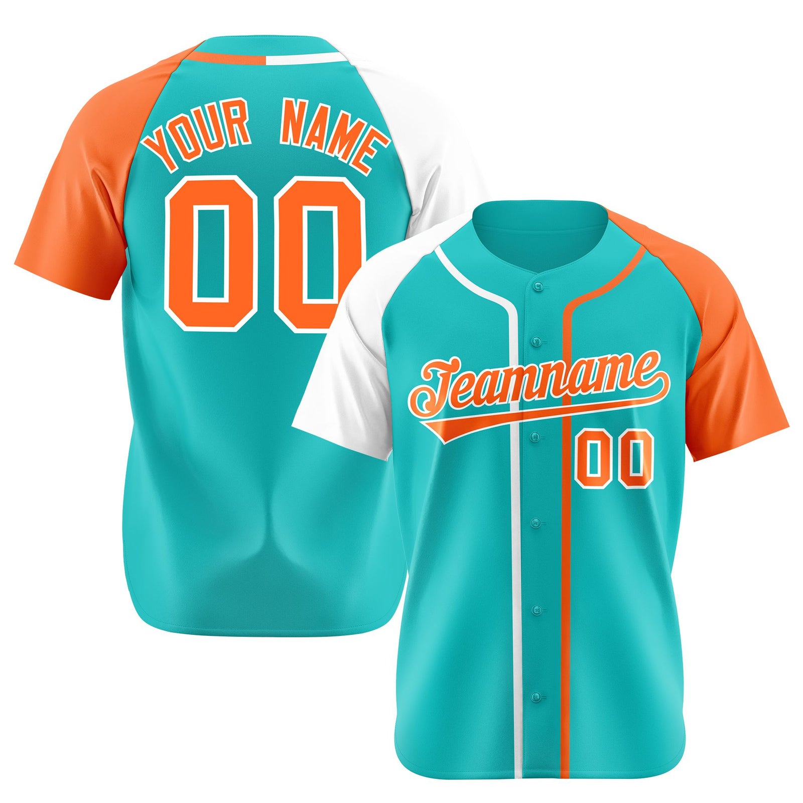 Custom Bright Green White Orange Authentic Baseball Jersey