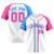 Custom White Sky Blue Pink Authentic Baseball Jersey