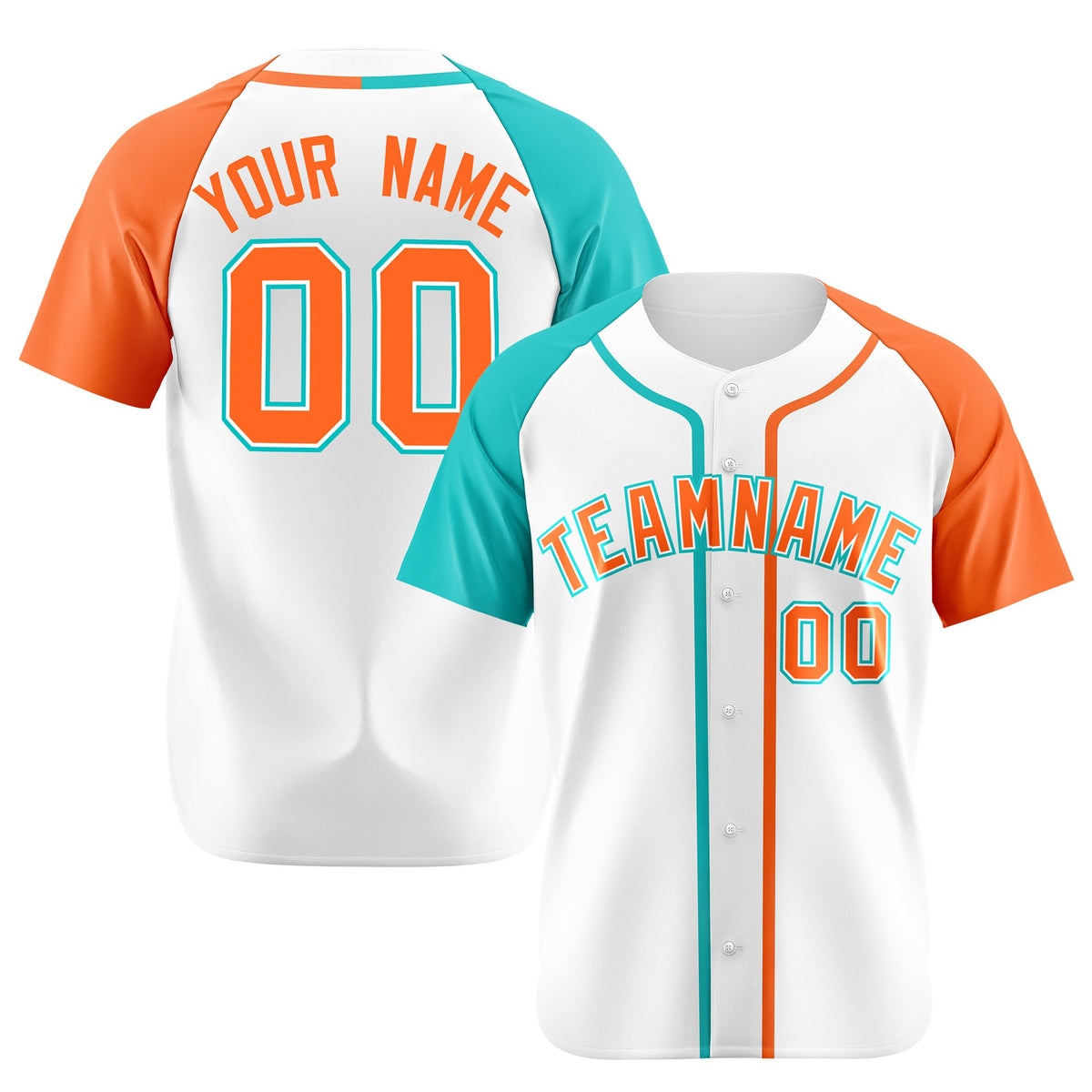 Custom White Bright Green Orange Authentic Baseball Jersey