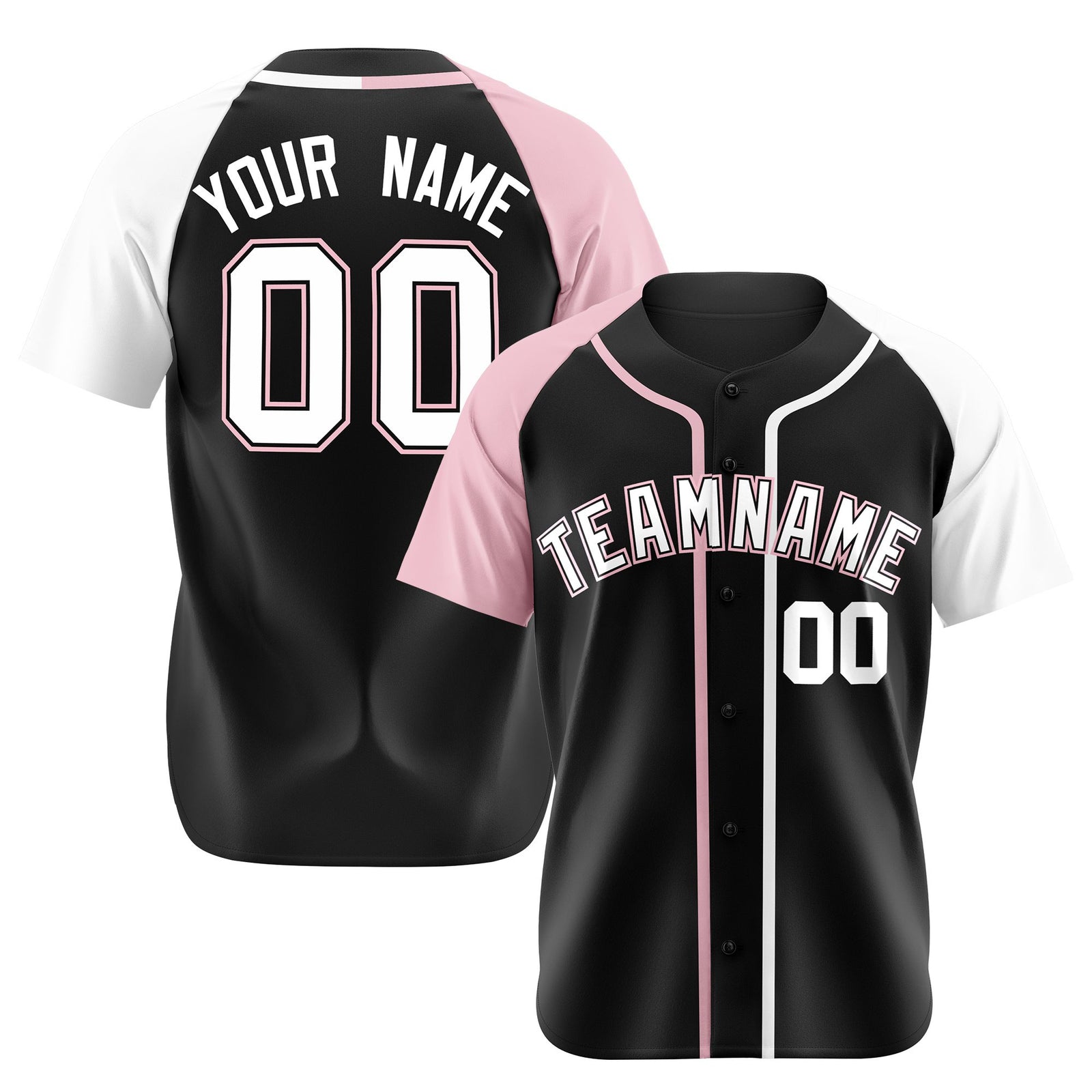 Custom Black Pink White Authentic Baseball Jersey