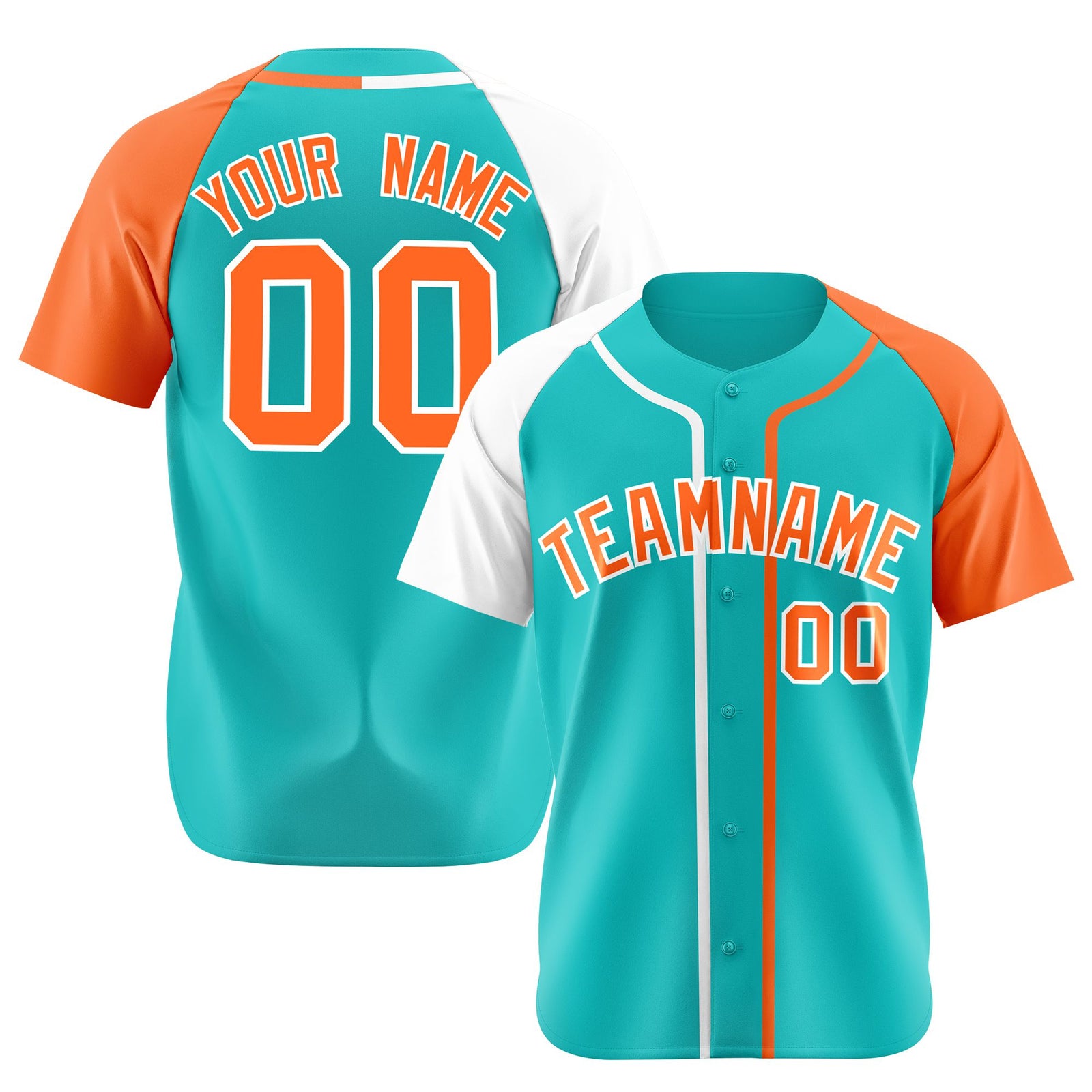 Custom Bright Green White Orange Authentic Baseball Jersey