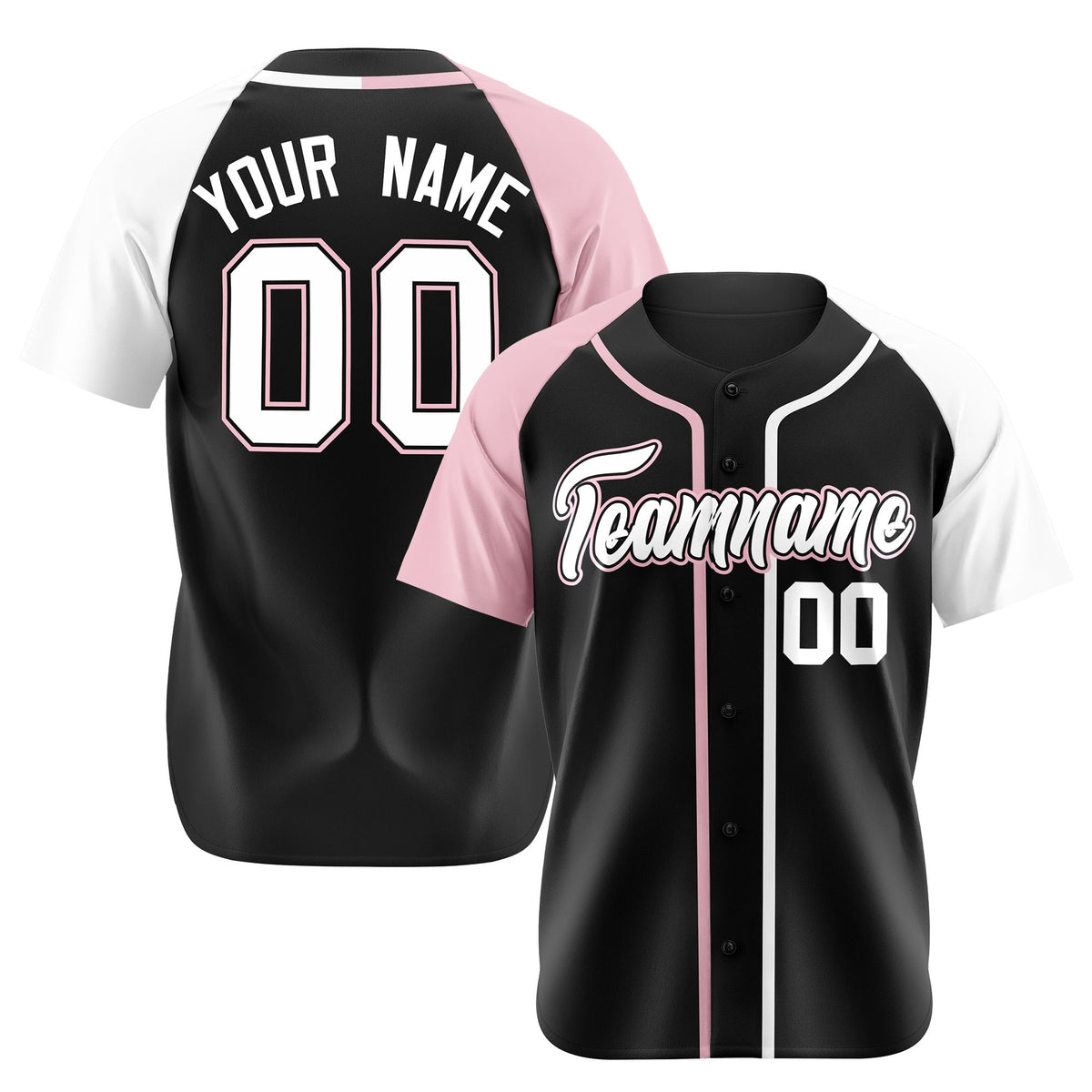 Custom Black Pink White Authentic Baseball Jersey