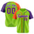 Custom Neon Green Orange Purple Authentic Baseball Jersey