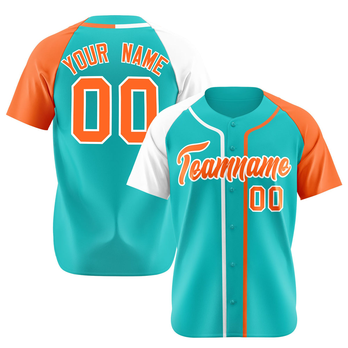 Custom Bright Green White Orange Authentic Baseball Jersey
