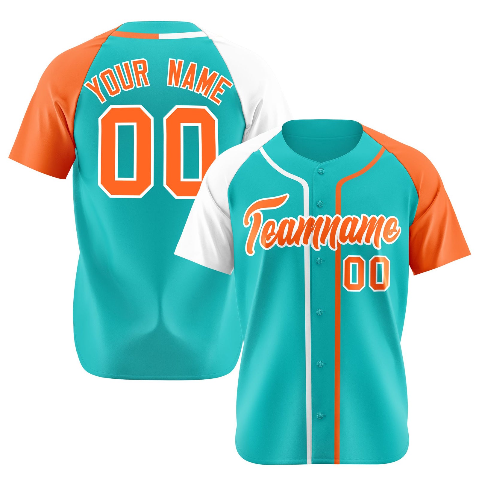 Custom Bright Green White Orange Authentic Baseball Jersey
