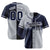 Custom Gray-Navy White Authentic Split Fashion Baseball Jersey