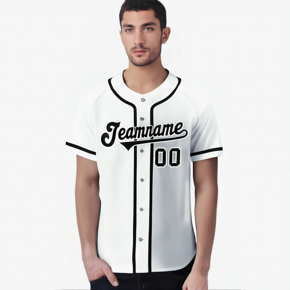 Custom Gray-White Black Authentic Split Fashion Baseball Jersey