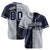 Custom Gray-Navy White Authentic Split Fashion Baseball Jersey