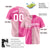 Custom Pink White Authentic Split Fashion Baseball Jersey