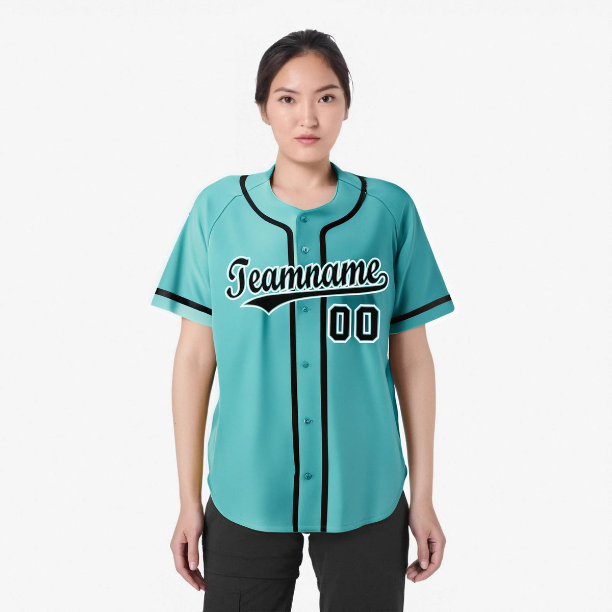 Custom Aqua-Bright Green Authentic Split Fashion Baseball Jersey