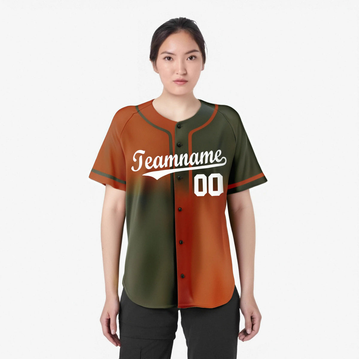 Custom Brown-Texas Orange White Authentic Split Fashion Baseball Jersey