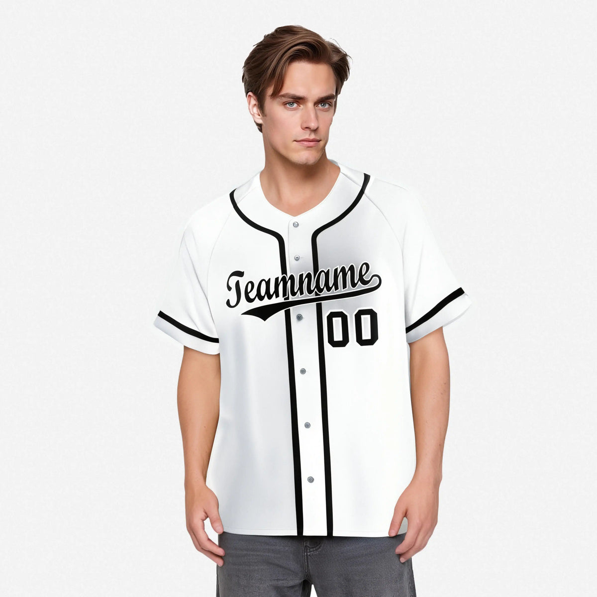 Custom Gray-White Black Authentic Split Fashion Baseball Jersey