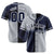 Custom Gray-Navy White Authentic Split Fashion Baseball Jersey