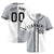 Custom Gray-White Black Authentic Split Fashion Baseball Jersey