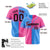 Custom Pink-Blue Black Authentic Split Fashion Baseball Jersey