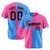 Custom Pink-Blue Black Authentic Split Fashion Baseball Jersey