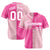 Custom Pink White Authentic Split Fashion Baseball Jersey