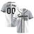 Custom Gray-White Black Authentic Split Fashion Baseball Jersey