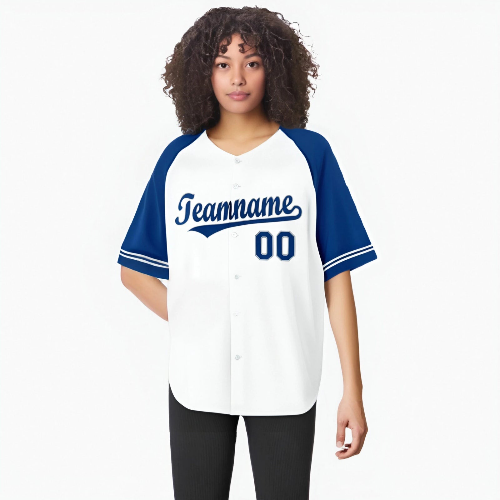 Custom White Royal Blue Authentic Raglan Sleeves Baseball Jersey