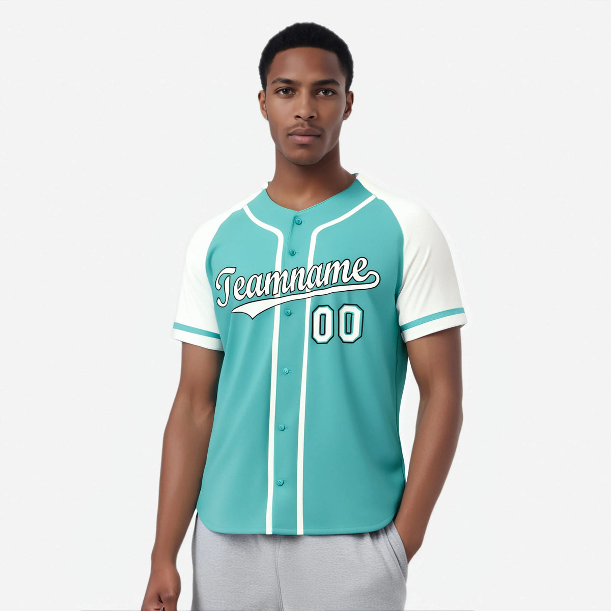 Custom Bright Green White Authentic Raglan Sleeves Baseball Jersey