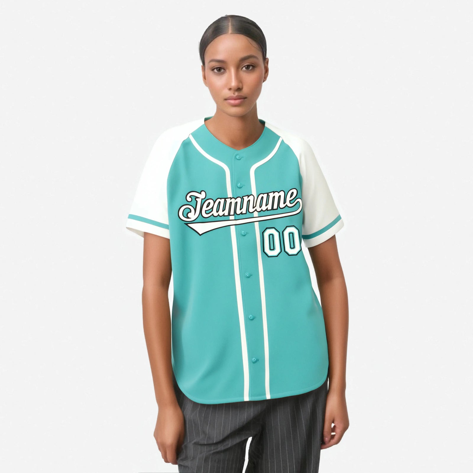 Custom Bright Green White Authentic Raglan Sleeves Baseball Jersey